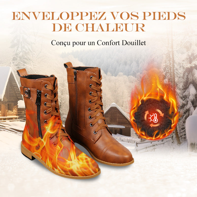 Bottes en cuir zippées pour femmes