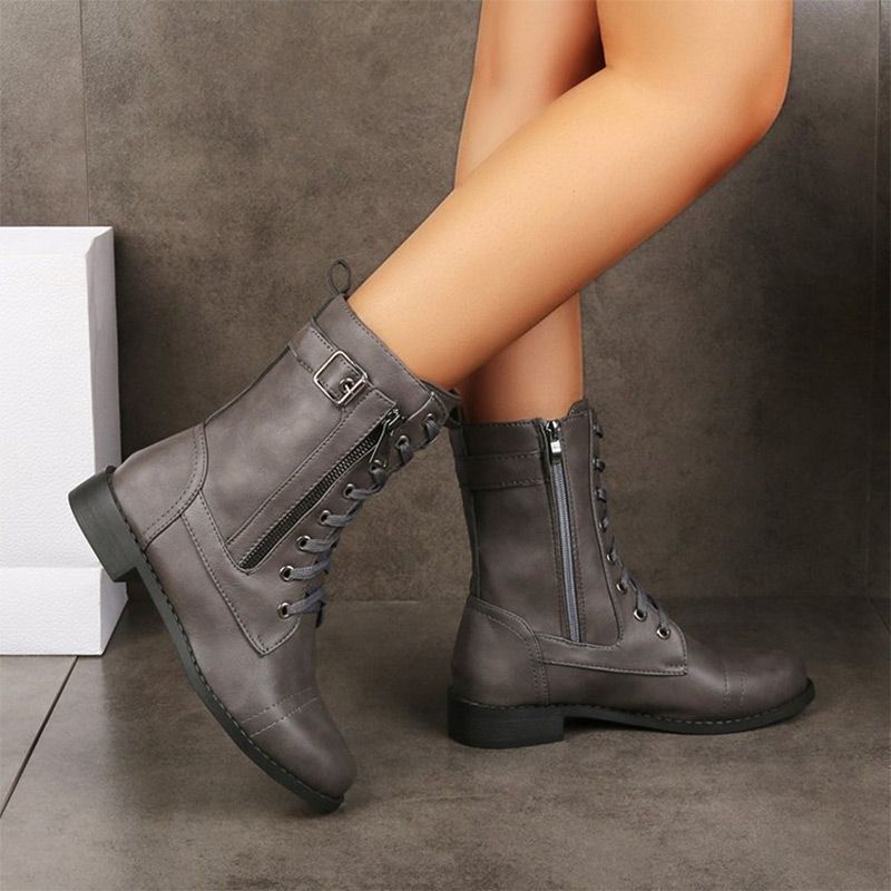 Bottes en cuir zippées pour femmes
