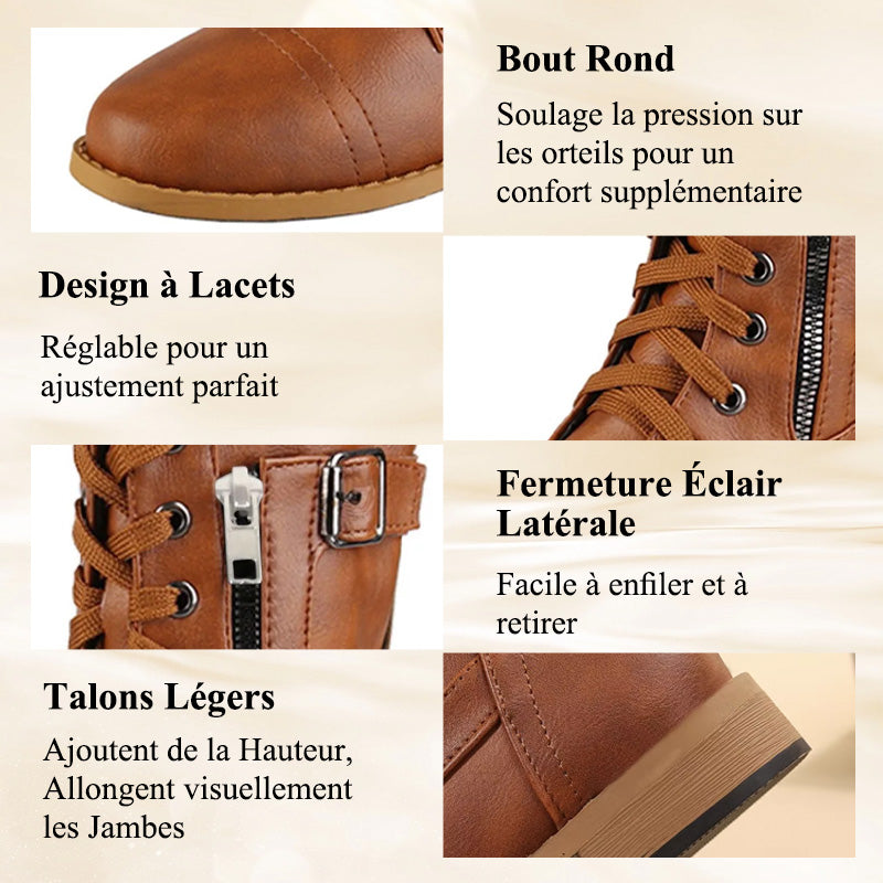 Bottes en cuir zippées pour femmes