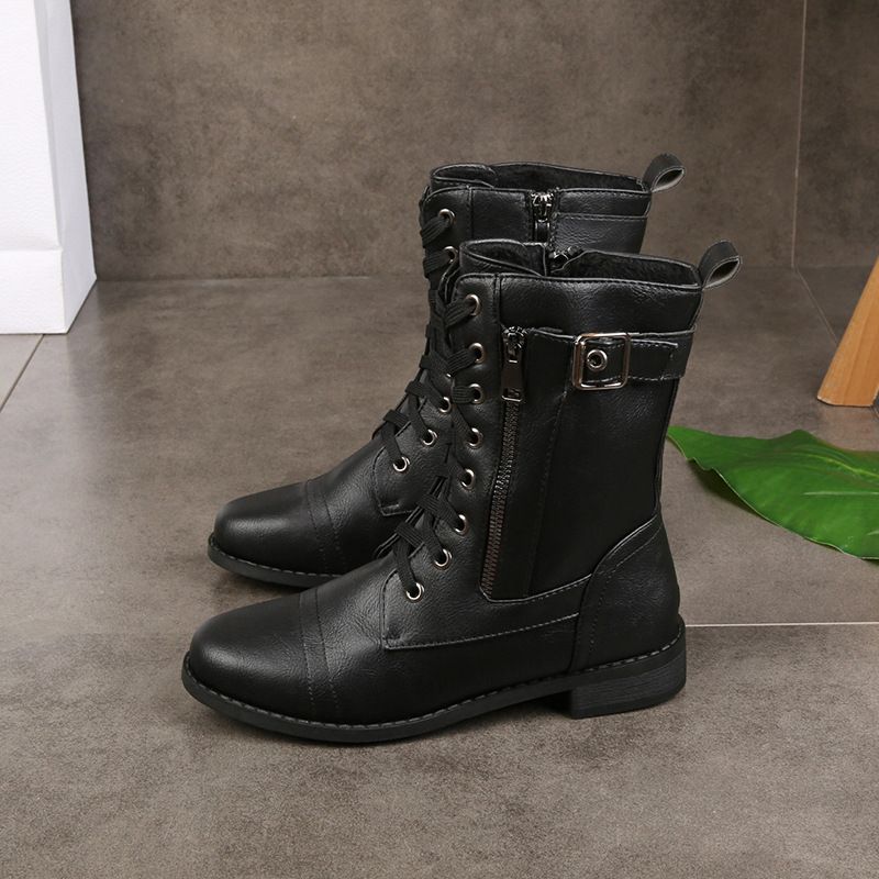 Bottes en cuir zippées pour femmes