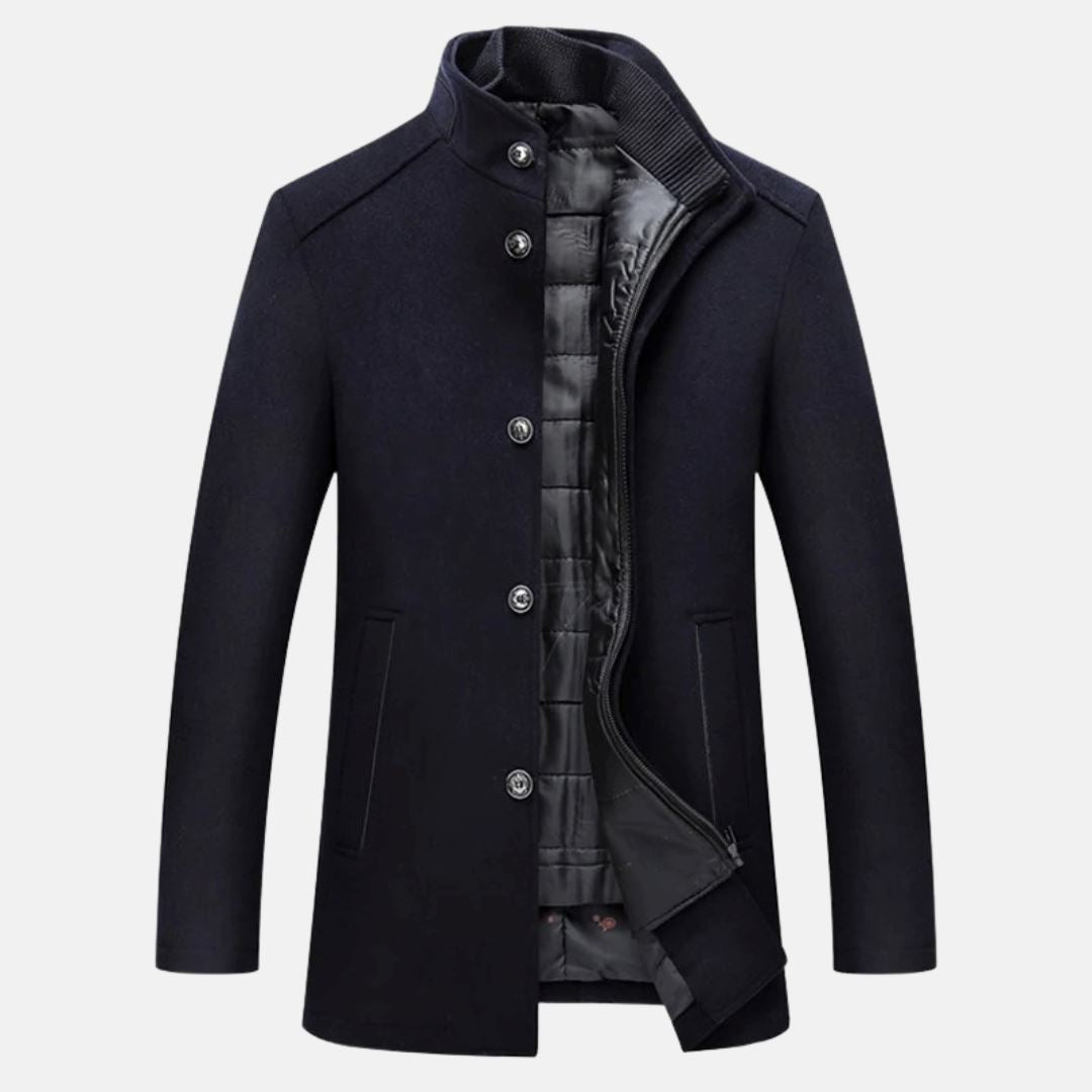 Aldrin - Trench-coat épais et chaud Men fashion Essentielle Marine bleu XS