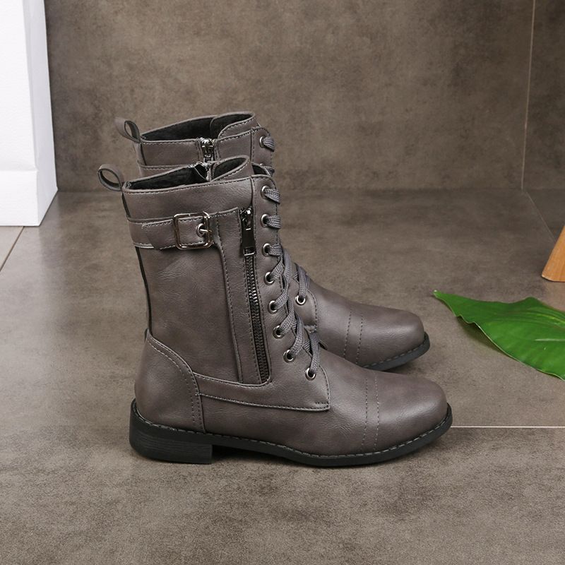 Bottes en cuir zippées pour femmes
