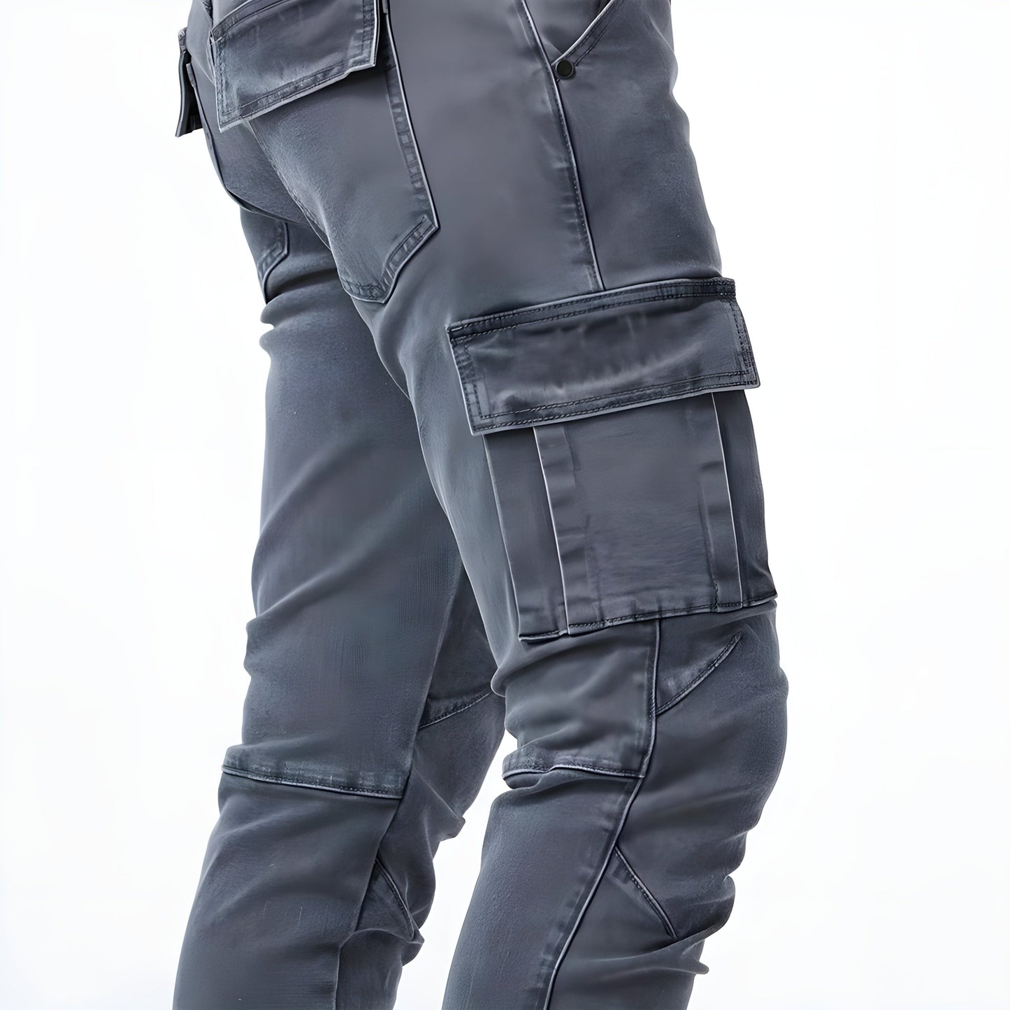 François - Pantalons Cargo en Denim Élastique Stretch Denim Cargo Pants Essentielle