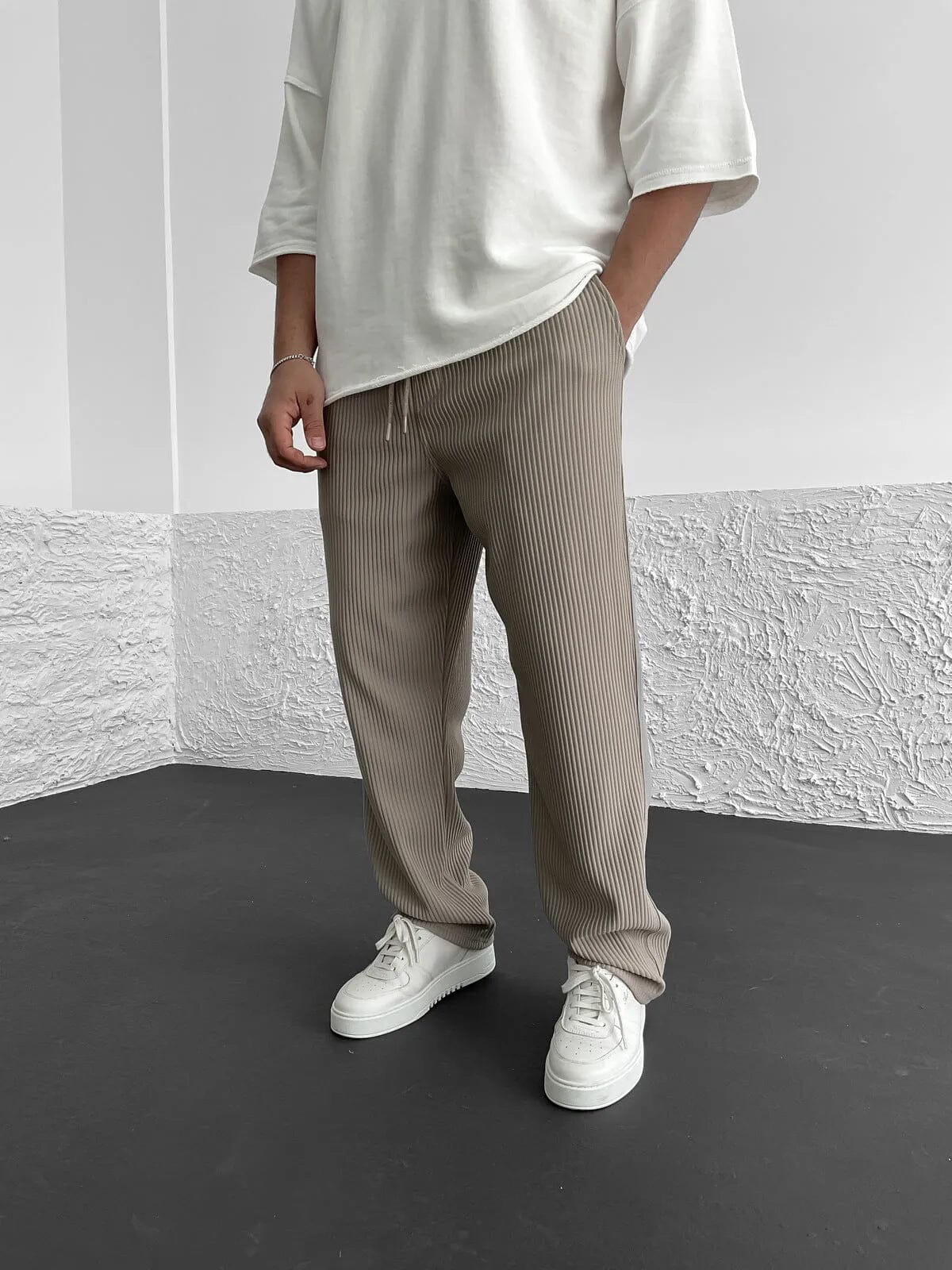 François - Pantalons en Spandex Côtelé Confort Essentielle Kaki S
