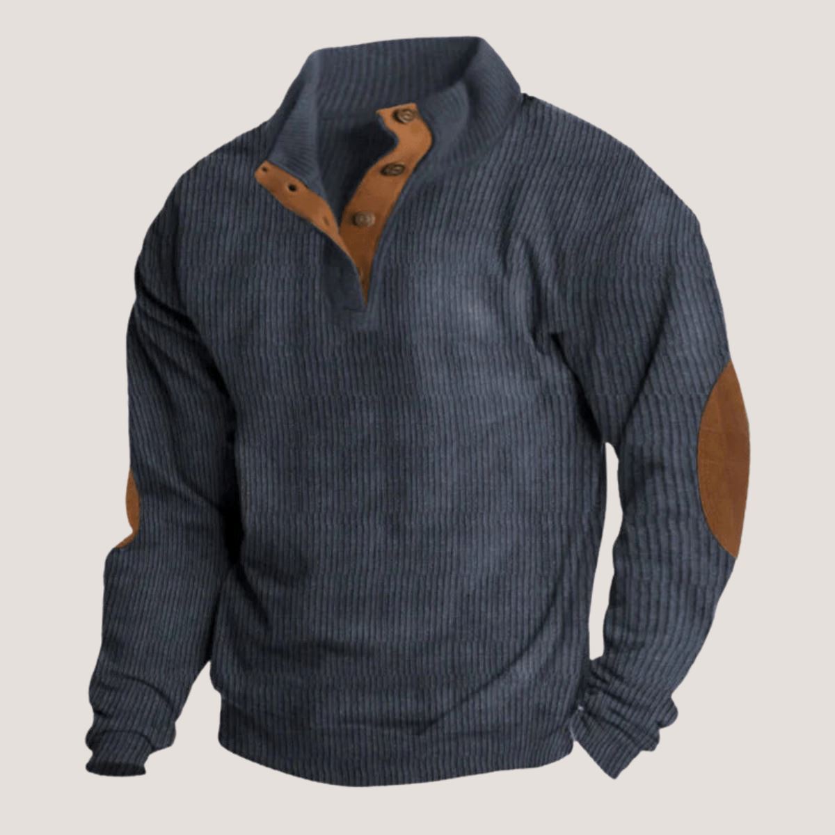 Frederic | Pull côtelé pour hommes Essentielle Bleu M