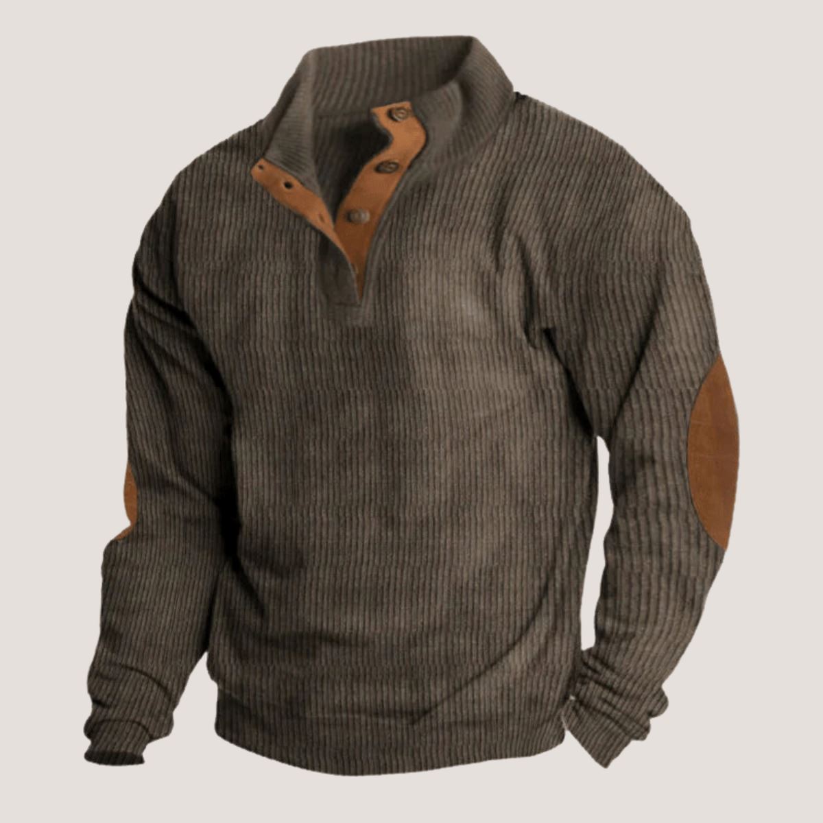 Frederic | Pull côtelé pour hommes Essentielle Marron M