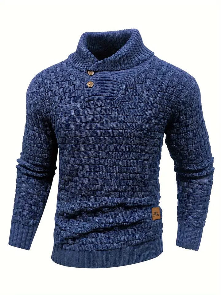 Guido - Col roulé côtelé Essentielle Bleu S