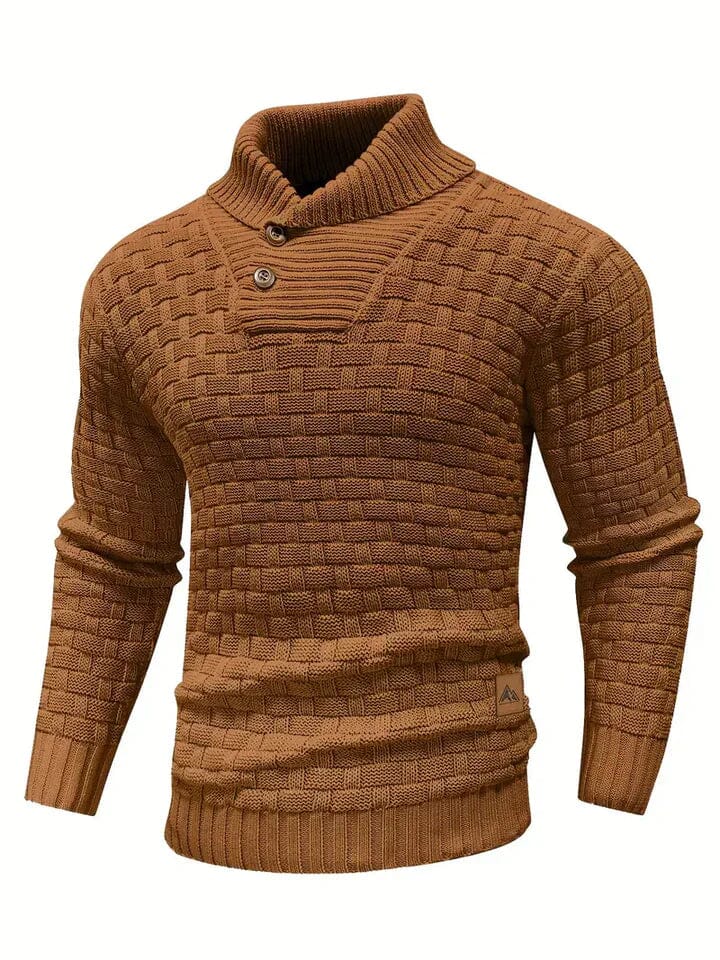Guido - Col roulé côtelé Essentielle Marron S