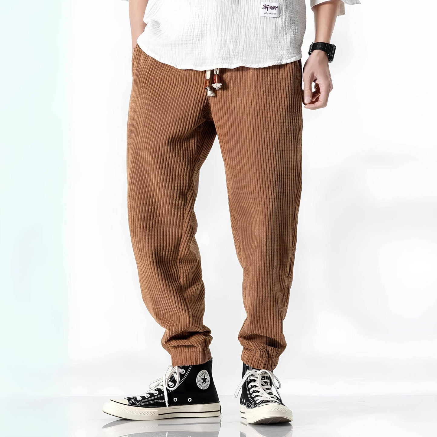 Jitsu - Pantalon en velours côtelé Essentielle Camel S
