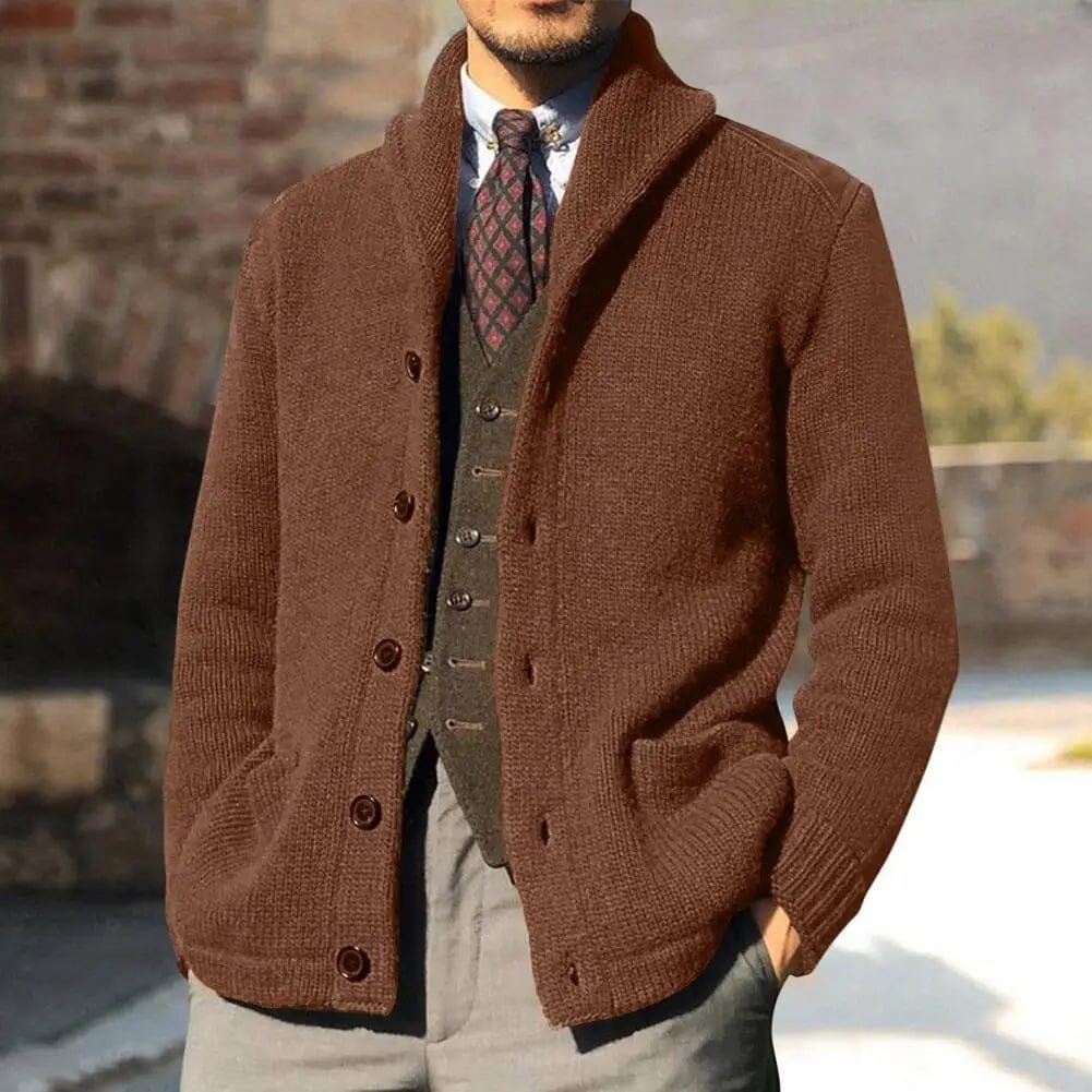 John | Cardigan chic Essentielle Marron foncé S