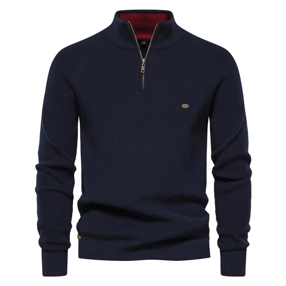 Leander - Pull demi-zip doublé Essentielle
