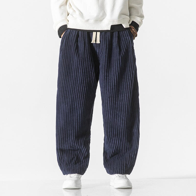 Masaaki - Pantalon en velours côtelé Essentielle Bleu marine S
