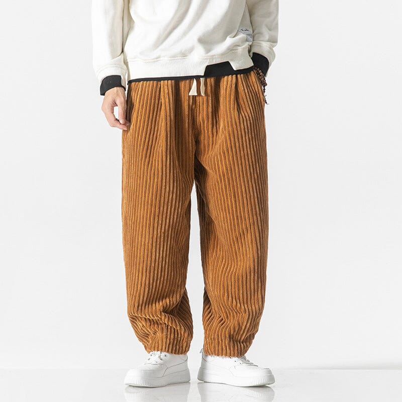 Masaaki - Pantalon en velours côtelé Essentielle Camel S