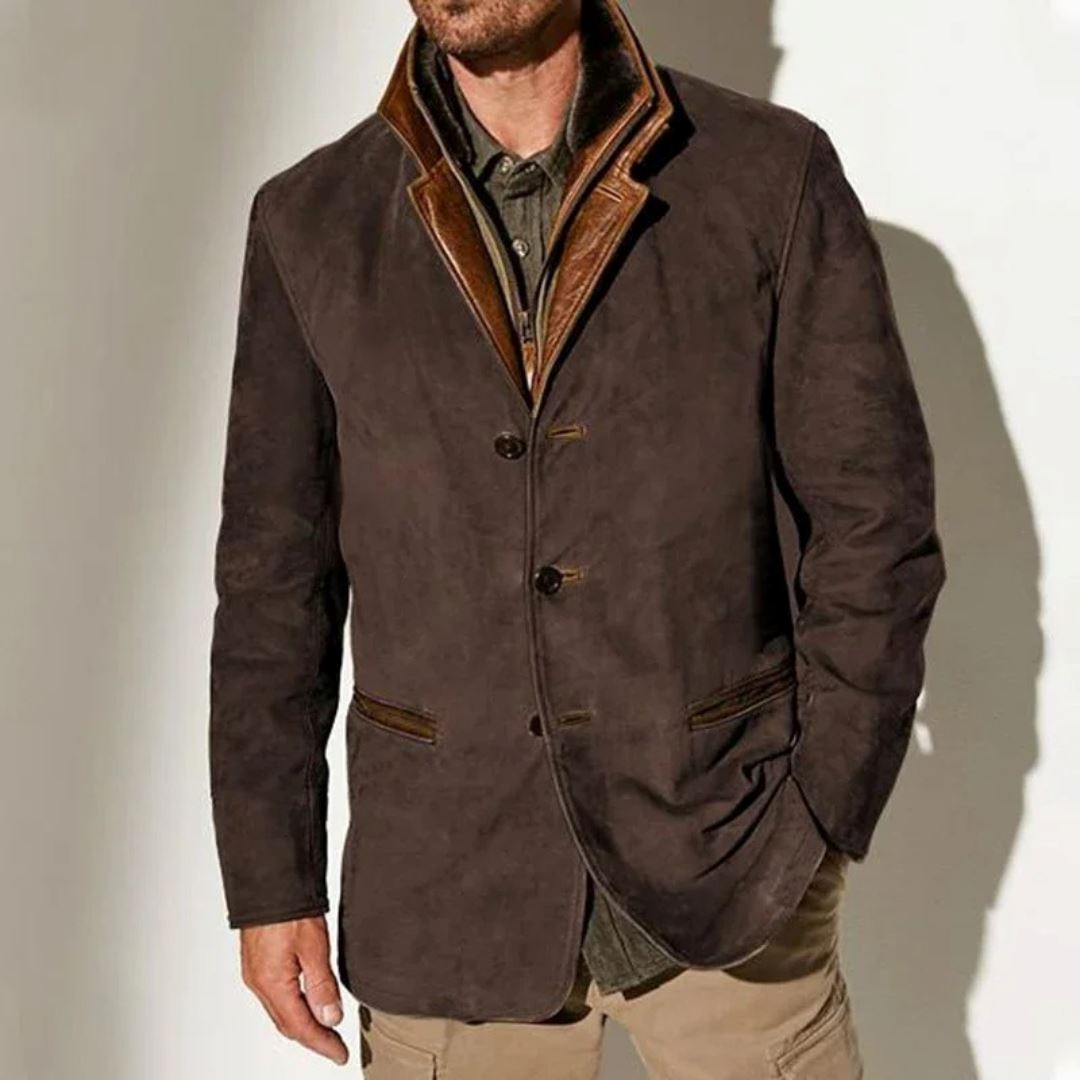 Oliver™ - Veste vintage confortable et élégante Essentielle Marron foncé S