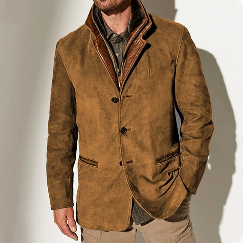 Oliver™ - Veste vintage confortable et élégante Essentielle Marron S