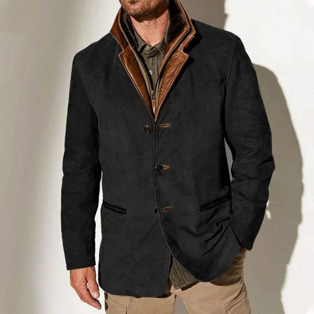 Oliver™ - Veste vintage confortable et élégante Essentielle Noire S