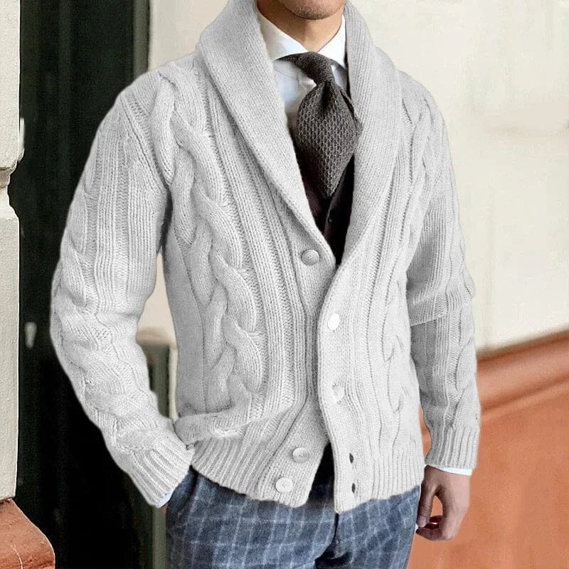 Robert | Cardigan tricoté pour hommes Essentielle Blanc S