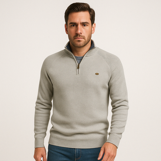 Essentielle - Pull demi zip doublé