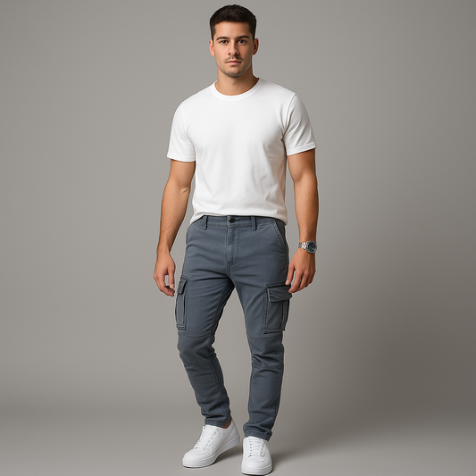 Essentielle – Pantalons Cargo en Denim Souple