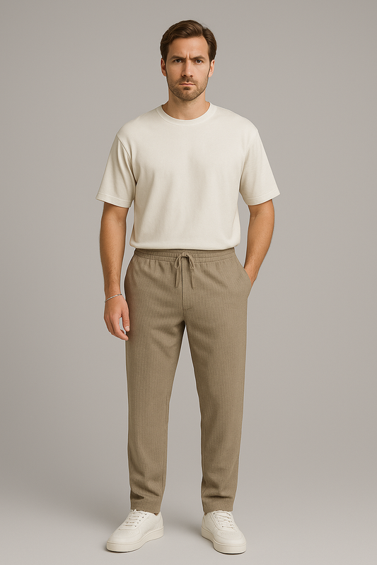 Essentielle – Pantalon Côtelé Stretch Élégance
