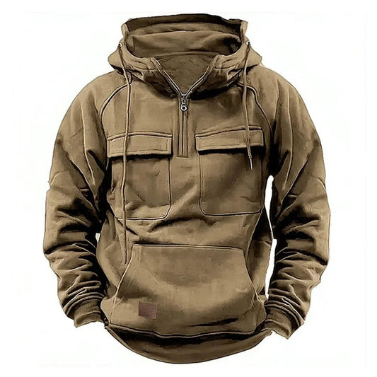 David - Sweat à capuche zippé Essentielle haki S 