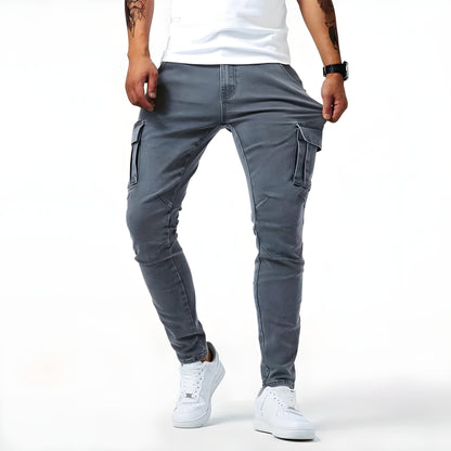 François - Pantalons Cargo en Denim Élastique Stretch Denim Cargo Pants Essentielle 