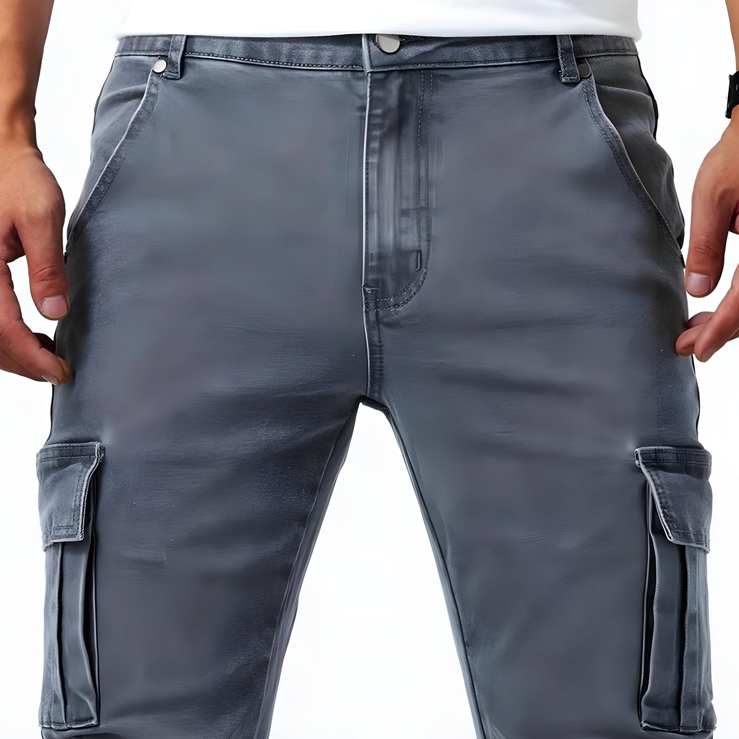 François - Pantalons Cargo en Denim Élastique Stretch Denim Cargo Pants Essentielle 