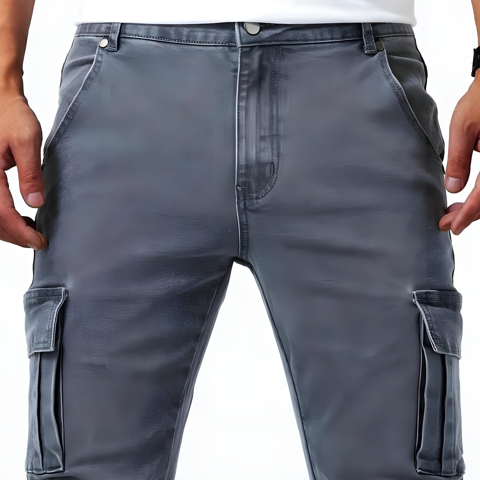 François - Pantalons Cargo en Denim Élastique Stretch Denim Cargo Pants Essentielle 