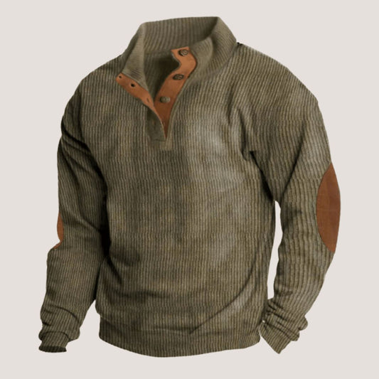 Frederic | Pull côtelé pour hommes Essentielle Vert M 