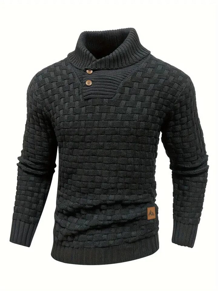 Guido - Col roulé côtelé Essentielle Noire S 