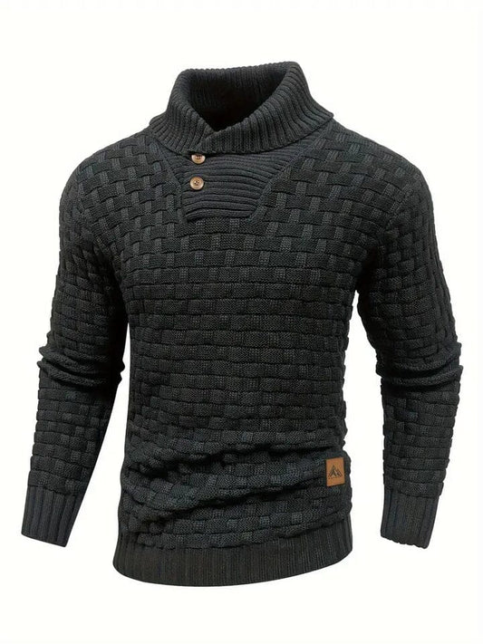 Guido - Col roulé côtelé Essentielle Noire S 