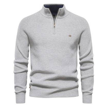 Leander - Pull demi-zip doublé Essentielle 