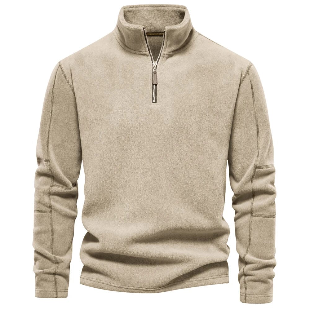 Walex - Pull demi-zip chaud Essentielle Beige S 
